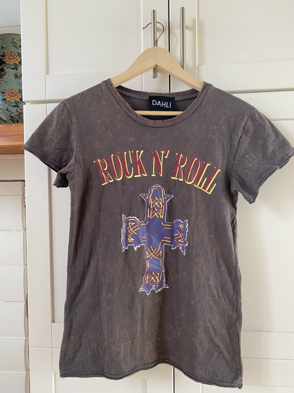 Dahli Distressed Rock n’ Roll Cross Tshirt